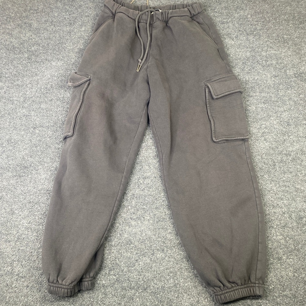 Abercrombie & Fitch Women Grey Cargo Sweatpants Joggers Fleece Size M
